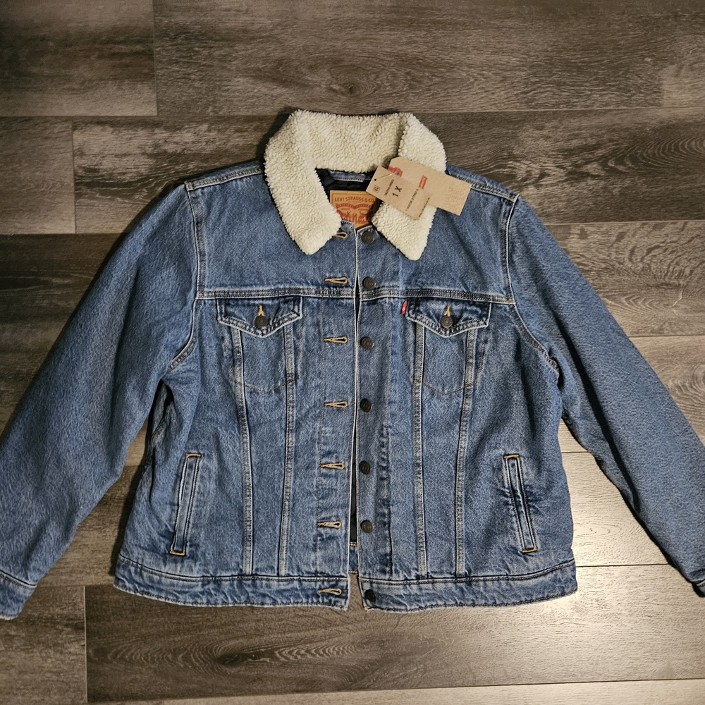 Denim Jacket with Sherpa Collar